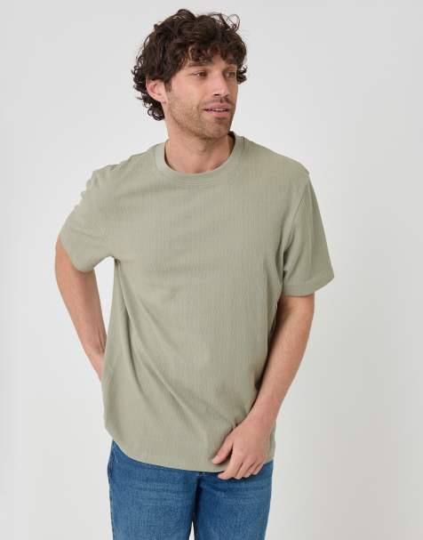 Threadbare Textured crew neck t-shirt in pale green - view 1