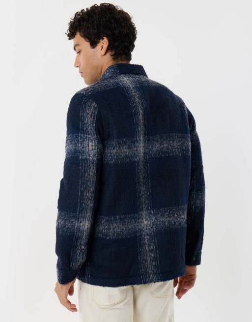 Threadbare Textured faux wool shacket in navy, 2 of 5