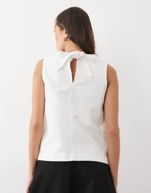 Threadbare - Top sans manches en jean - Blanc, 4 de 4