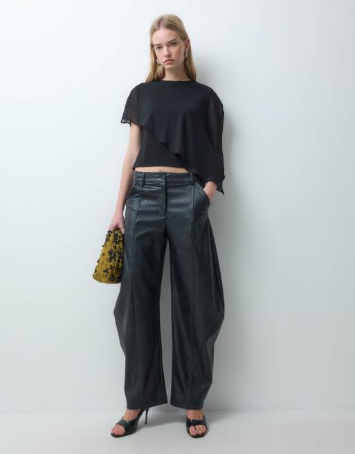 Threadbare top sin mangas con capa de gasa en negro, 4 de 5