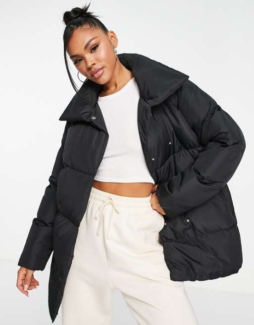 Shawl collar puffer clearance jacket