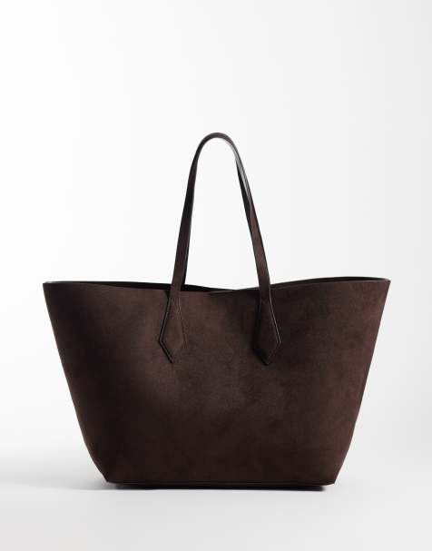 Threadbare torba typu shopper z imitacji zamszu w kolorze czekoladowym - view 1