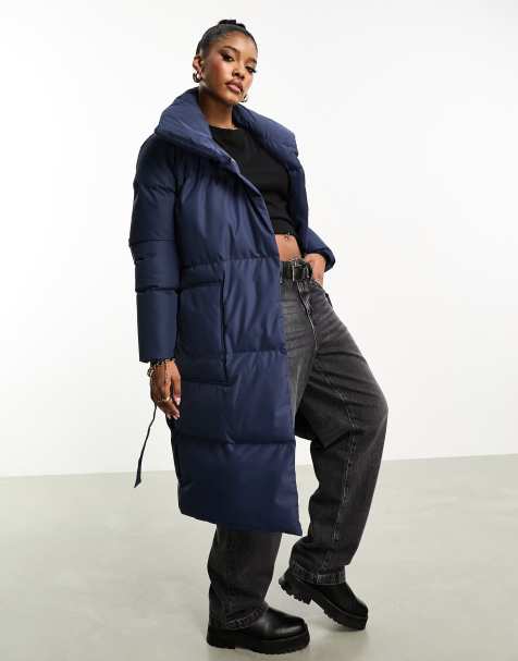 Manteau long 2024 bleu marine femme