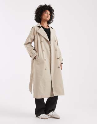 Threadbare Trench Coat In Neutral