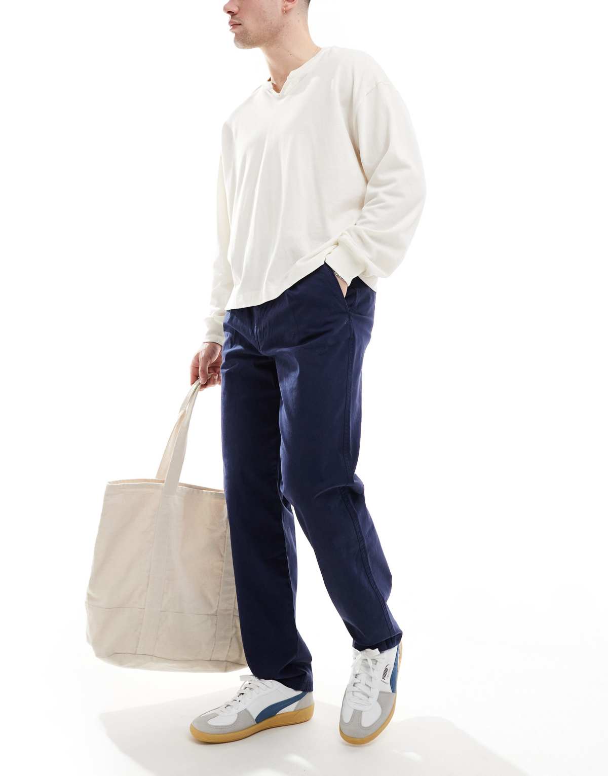 Threadbare trouser in navy