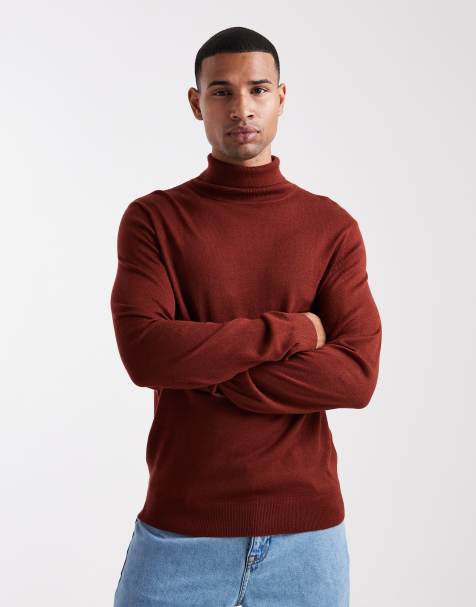Threadbare turtle neck sweater in burgundy - view 1