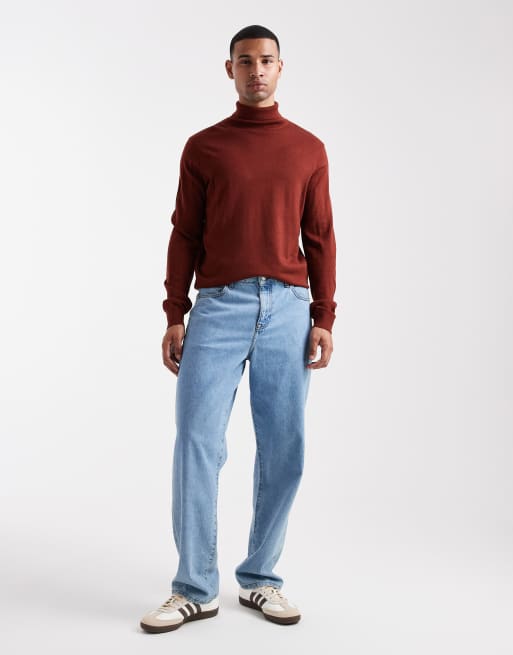 Threadbare turtle neck sweater in burgundy, 2 of 5