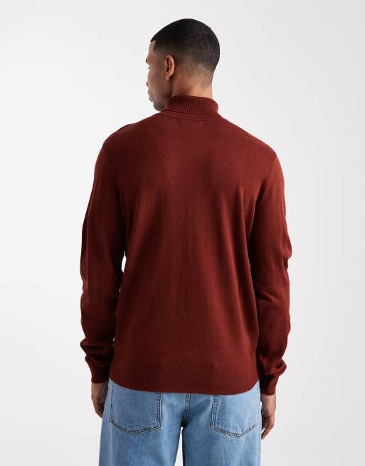 Threadbare turtle neck sweater in burgundy, 3 of 5