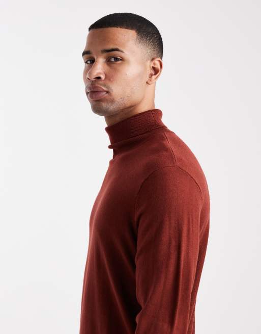 Threadbare turtle neck sweater in burgundy, 4 of 5