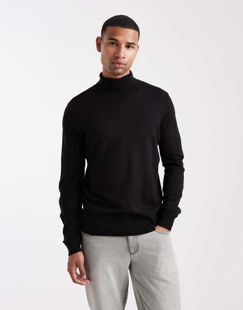 Threadbare turtleneck jumper in black - view 1