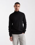 [Threadbare] Threadbare turtleneck jumper in black XS BLACK