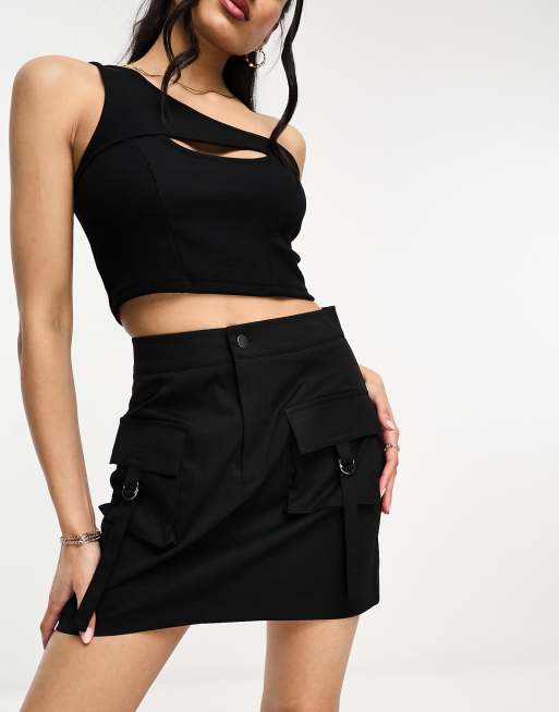 Black mini shop skirt garage