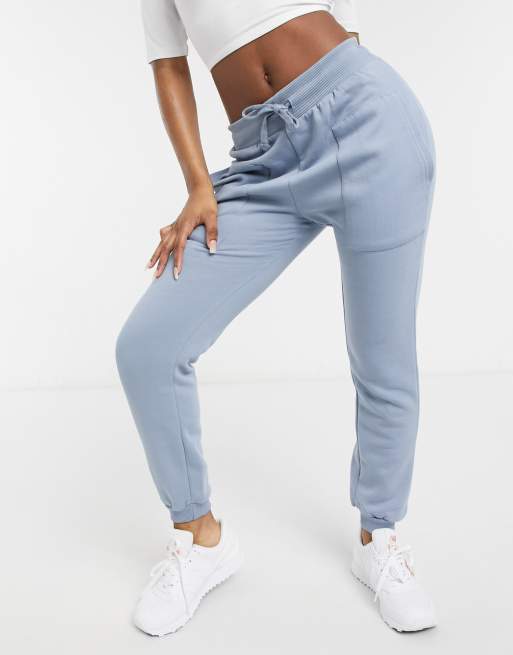 Threadbare vera high waisted jogger in dusty blue ASOS