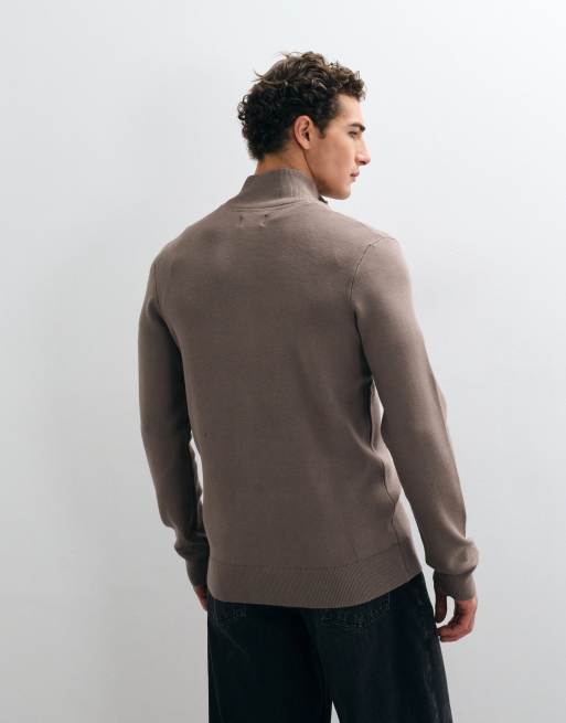 Threadbare vest met rits en opstaande kraag in taupe, 4 van 5