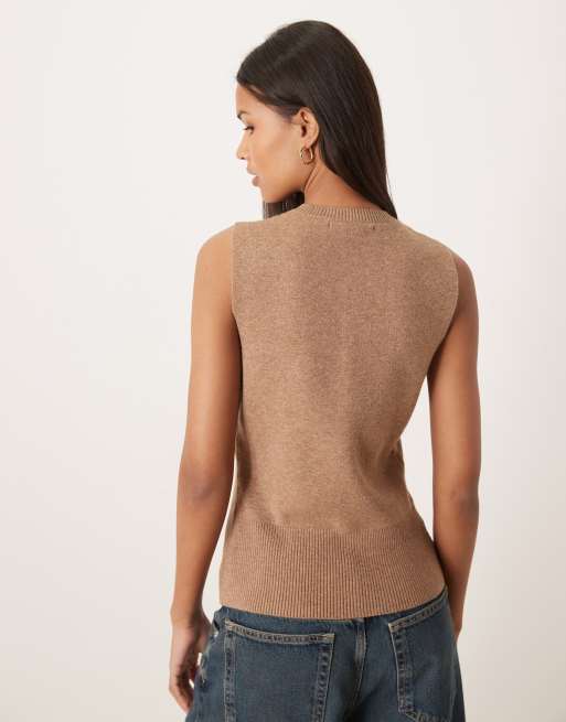 Threadbare - Vest zonder mouwen met ronde hals in lichtbeige, 4 van 4