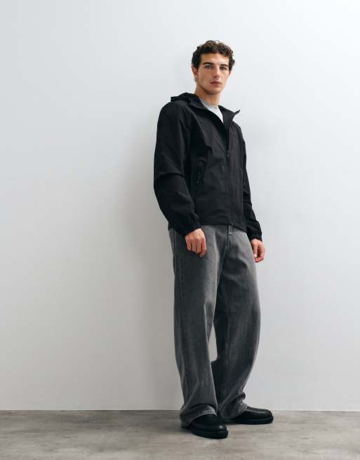 Threadbare veste à capuche ripstop imperméable noire, 3 de 5