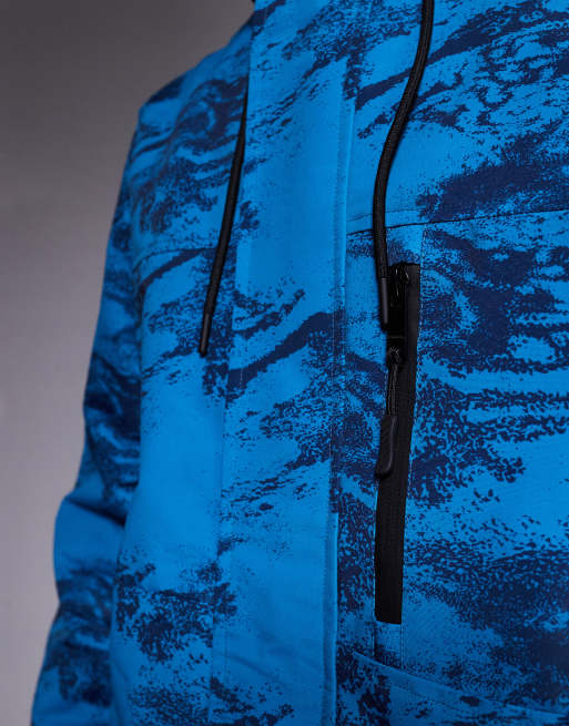 Threadbare - Veste de ski zippée à imprimé et capuche - Bleu et marine, 5 de 5