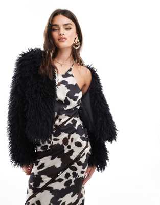 Threadbare - Veste en fausse fourrure - Noir - view 1