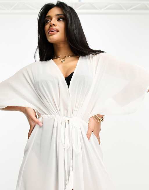 Threadbare – Vit strand-coverup i maxilängd, 4 av 4