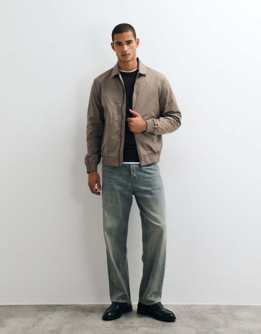 Threadbare wasserabweisende Jacke mit Reißverschluss in Taupe, 2 von 5