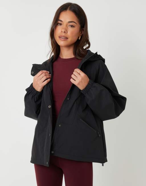 Threadbare Waterproof hooded jacket in black