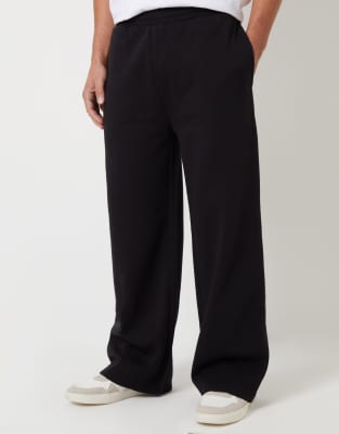 Threadbare Wide Leg Joggers In Black