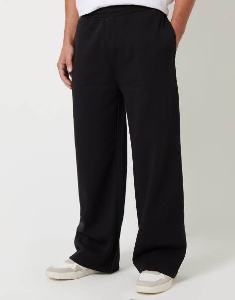 Threadbare Wide leg joggers in black - view 1