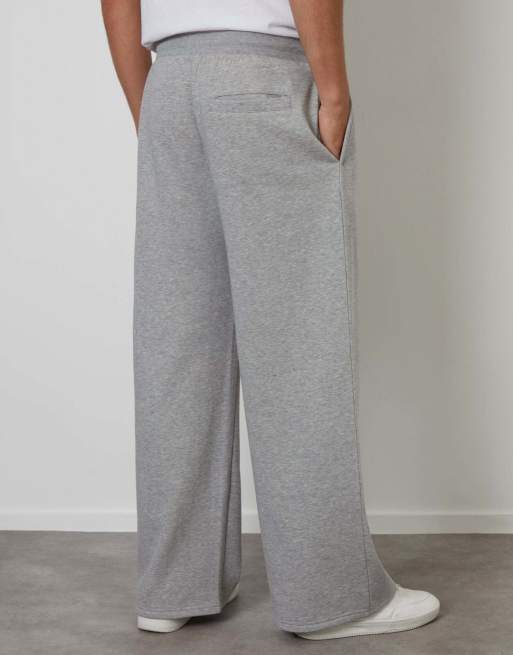Threadbare Wide leg joggers in light grey, 4 of 4