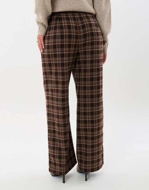 Threadbare Wide leg tie belt trousers in brown, 4 of 4