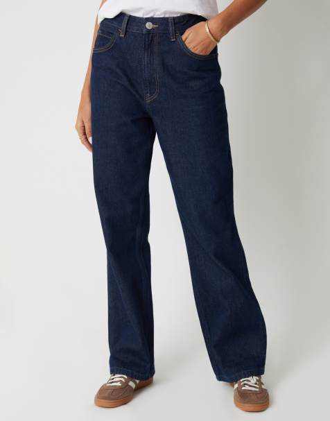 Threadbare Wide straight leg jeans in indigo - view 1