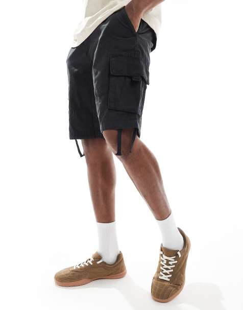 Threadbare woven cotton shorts in black - view 1