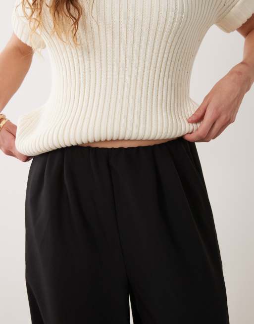 Threadbare woven twill balloon pants with button cuffs in black, 3 of 5