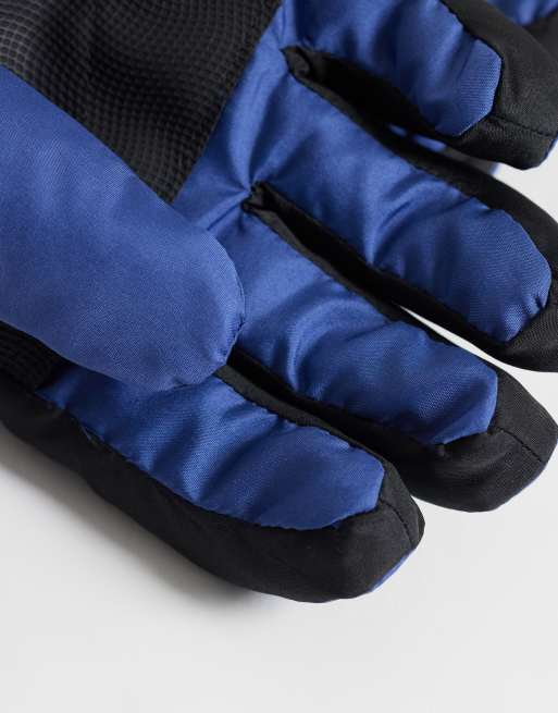 Threadbare x ASOS in esclusiva per ASOS guanti da sci blu navy con dettagli neri, 2 di 3