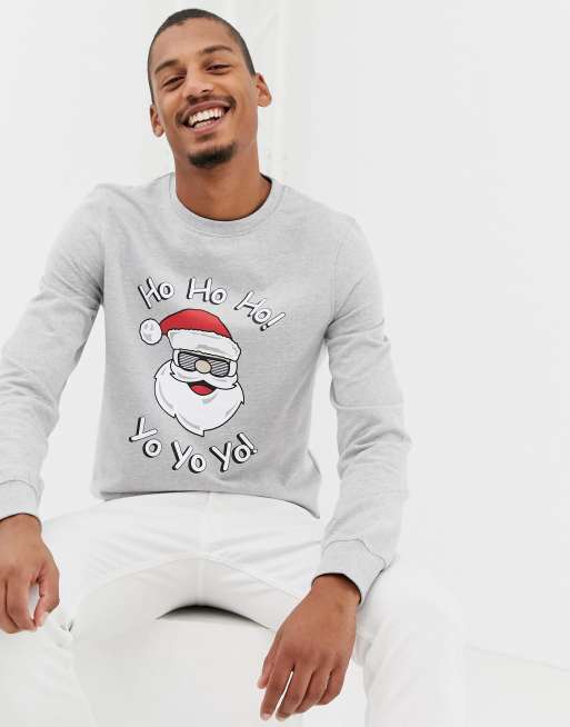 Threadbare Yo Yo Yo Santa Crew Neck Sweat Jumper