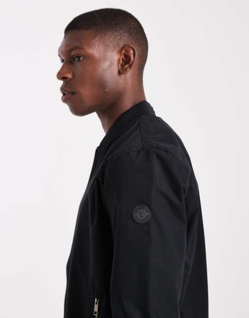 Threadbare zip front bomber jacket with pockets in black, 4 of 5