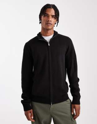 Threadbare Threadbare zip through cardigan in black