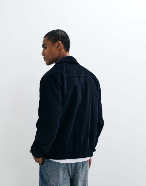 Threadbare zip thru corurow jacket in navy	, 5 of 5