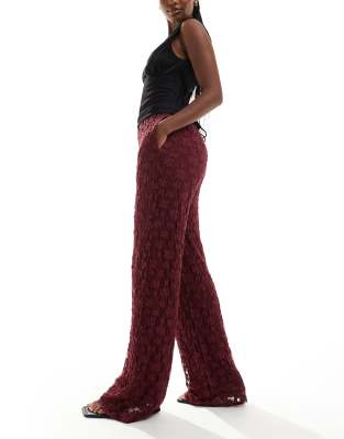 Threadbare Thredbare Wide Leg Lace Pants In Multi