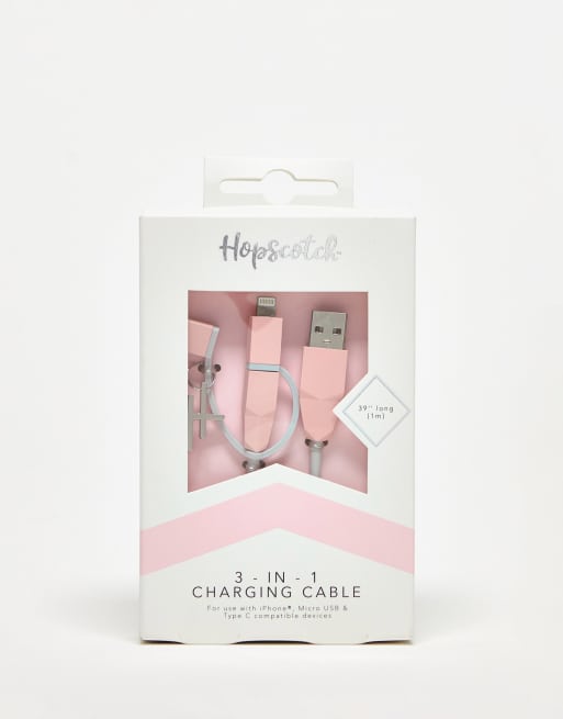 Thumbs Up Hopscotch 3-in-1 Charging Cable - Pink