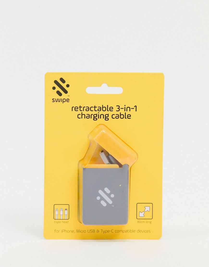 Thumbs up swipe 3in 1 retractable charger-No color
