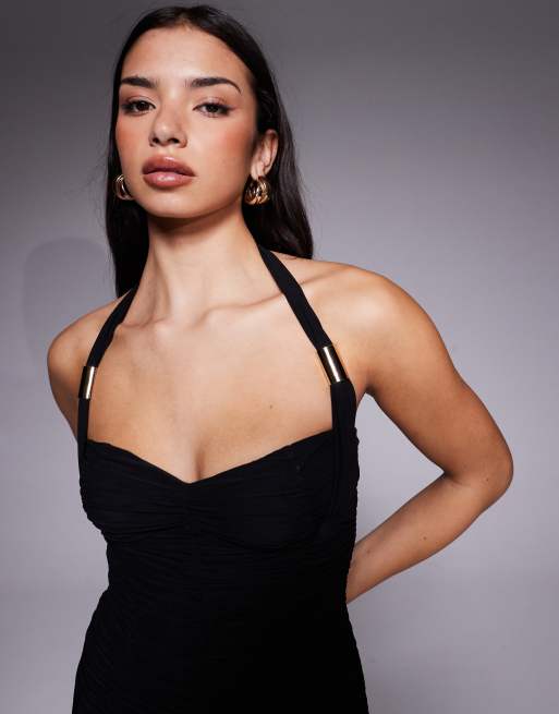reggie mini dress black Jaz White Blue Embroidered Over The Shoulder Short Beach Dress main image 1
