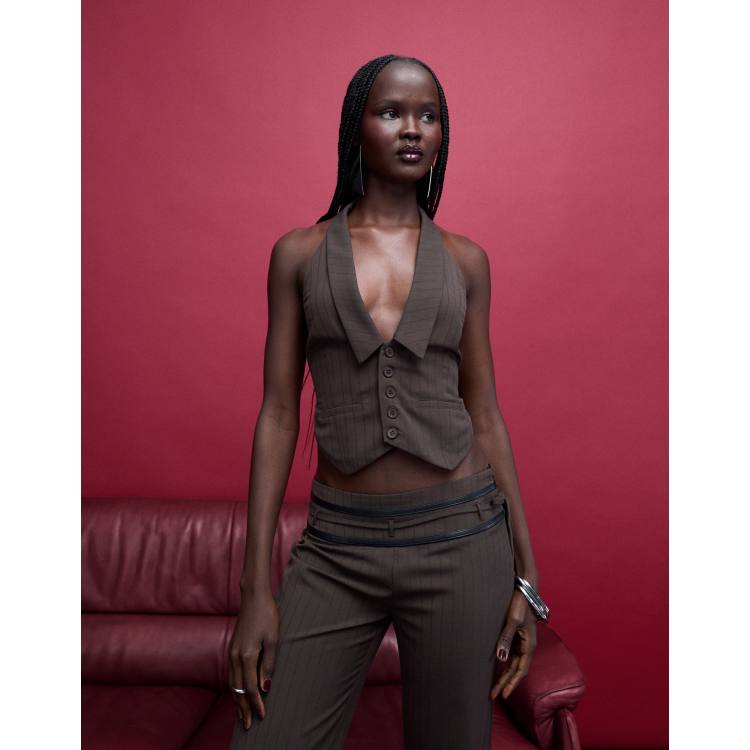 トップス THE TOE Astoria Open Shoulders Vest M 210039661-1-chocolate?$n_750w$