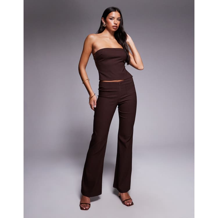 Tiger Mist Gwendolyn tailored low rise zip front detail flare