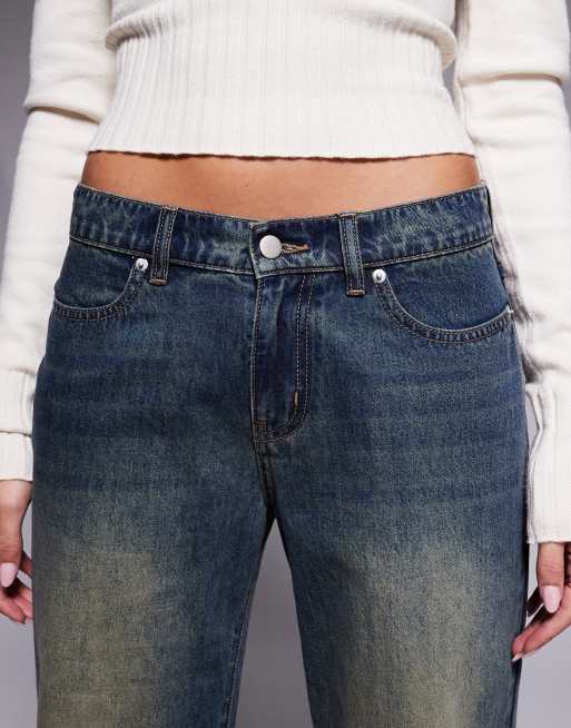 Tiger Mist Luana mid rise wide leg jeans in mid wash blue, 5 of 5