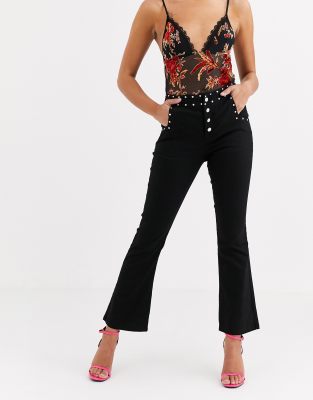 black studded pants