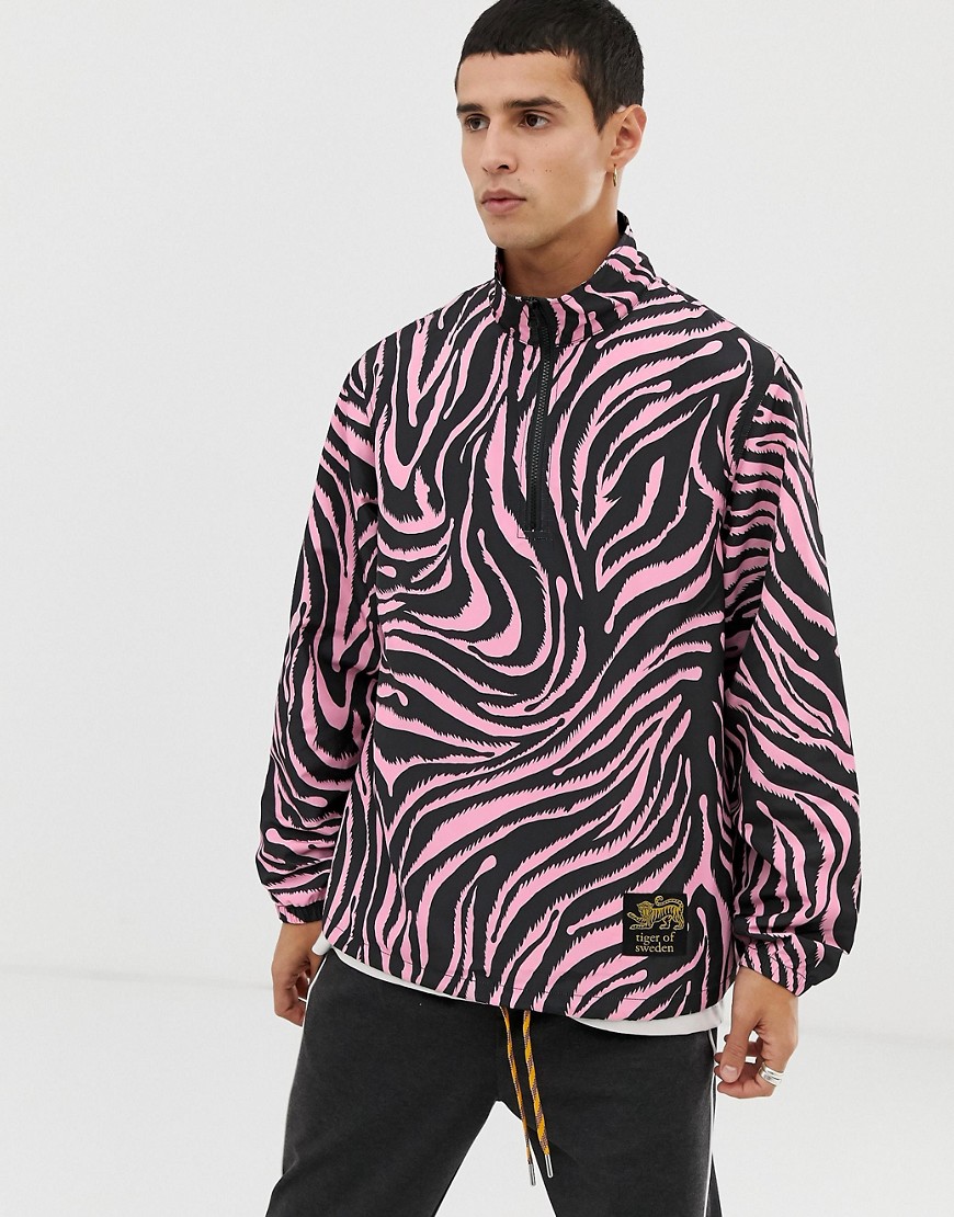 Tiger of Sweden Jeans - Jack zonder sluiting met capuchon en tijgerprint in roze