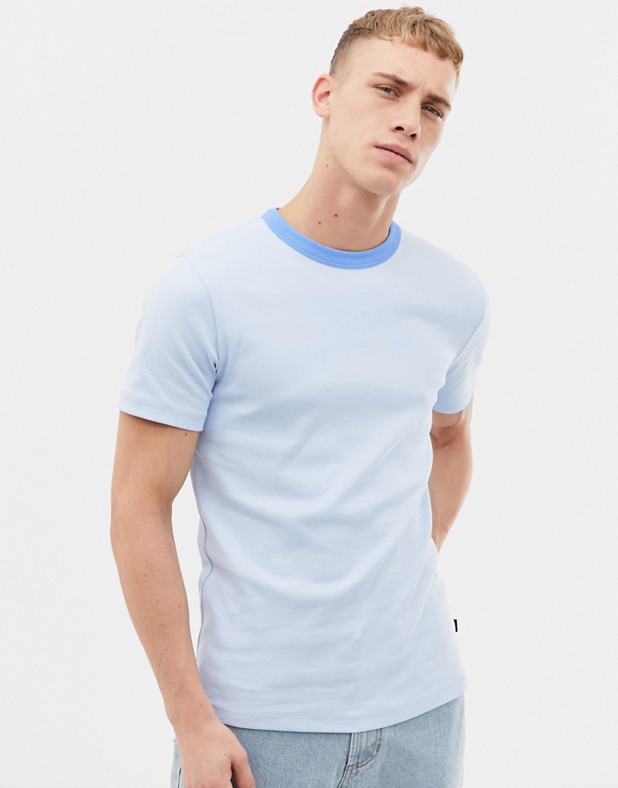 Tiger of Sweden Jeans – slim fit blå t-shirt med rund halsringning