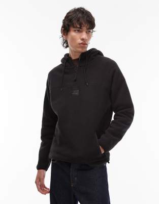 Timberland Timberland 1/4 zip polar hoodie pocket fleece in black