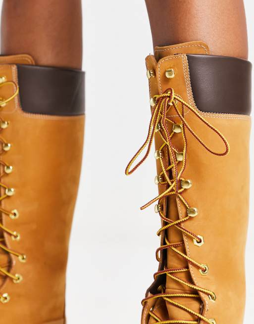 Brown knee cheap high timberland boots