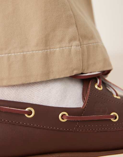 Timberland 2 eye boat shoe in dark brown leather | ASOS